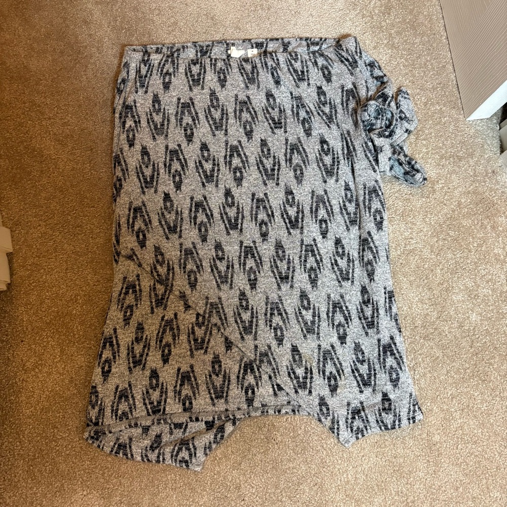 Gray Patterned Women's Skirt